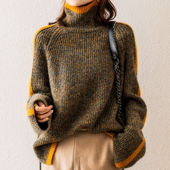 Damen Woll-Rollkragenpullover