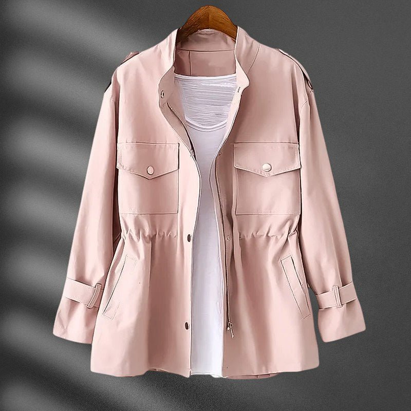 Damen Lässige Windjacke mit Taillenzug