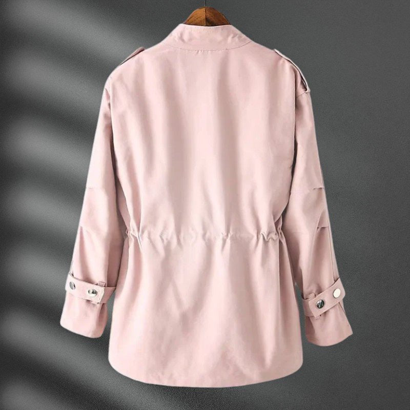 Damen Lässige Windjacke mit Taillenzug