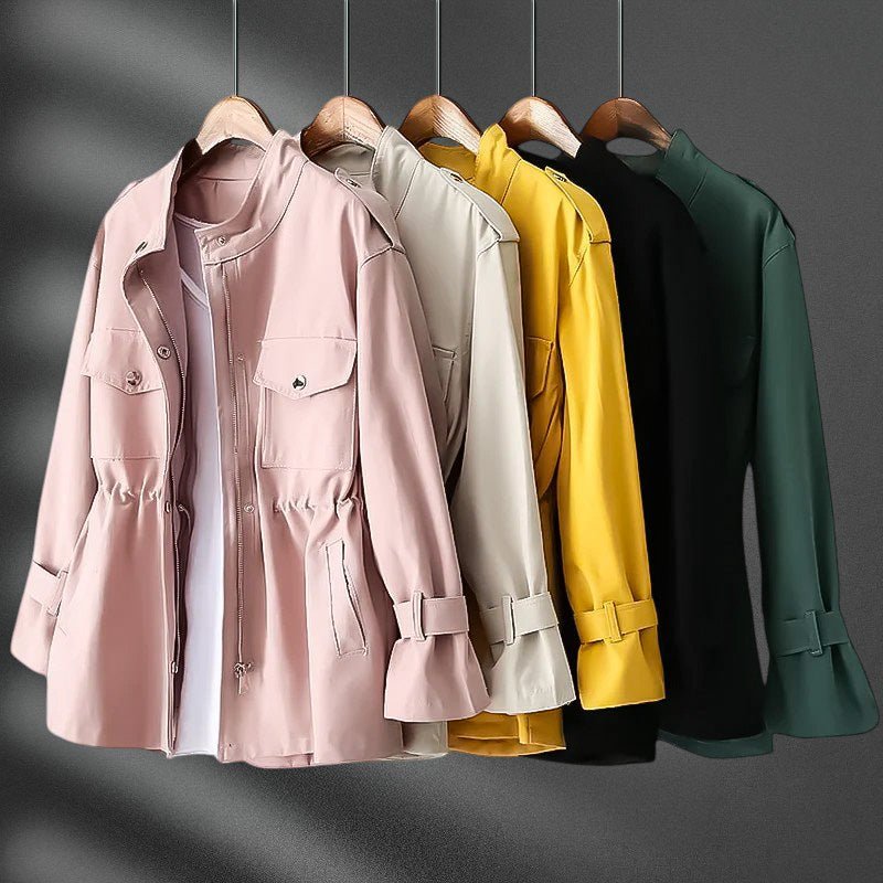 Damen Lässige Windjacke mit Taillenzug