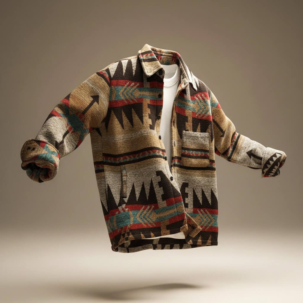Herren Lässige Woll-Hemdjacke