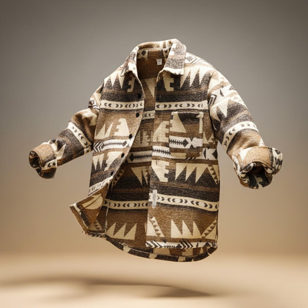 Herren Lässige Woll-Hemdjacke