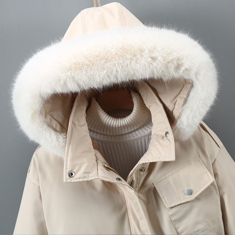 Damen Parka mit Kunstfell-Kapuze