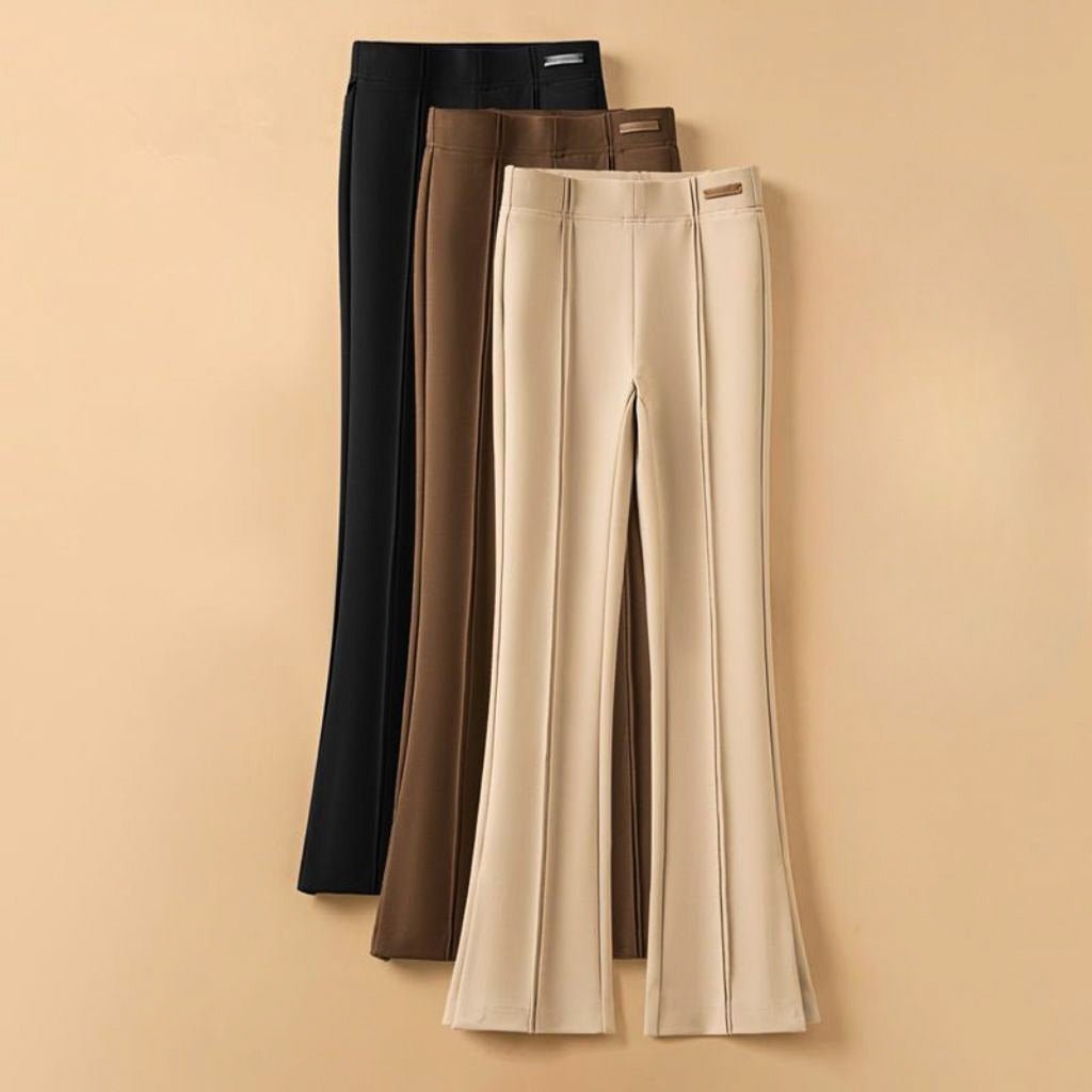 Damen Elegante High-Waist-Schlaghose