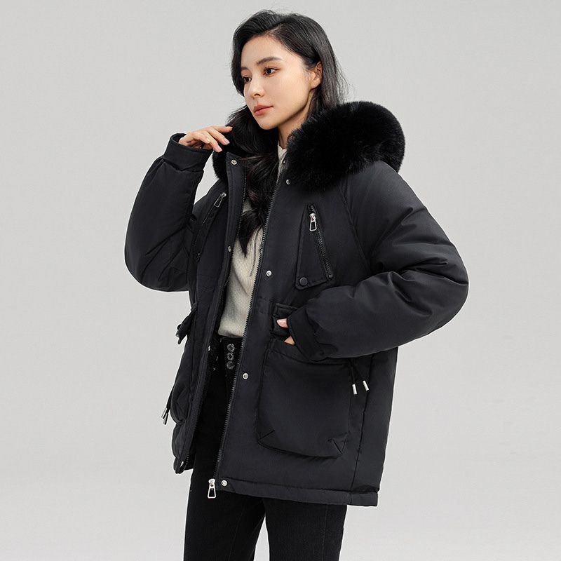Damen Gemütlicher Parka mit Kunstfellkapuze