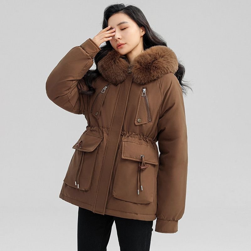 Damen Gemütlicher Parka mit Kunstfellkapuze