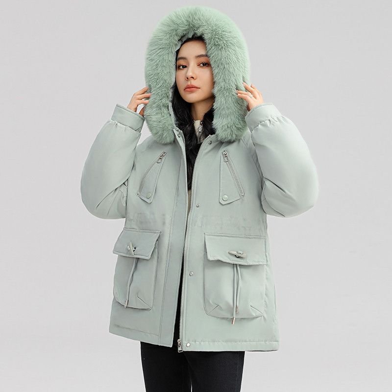 Damen Gemütlicher Parka mit Kunstfellkapuze