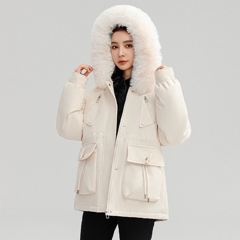 Damen Gemütlicher Parka mit Kunstfellkapuze