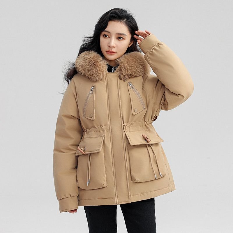 Damen Gemütlicher Parka mit Kunstfellkapuze