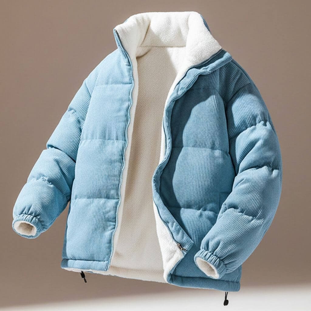 Herren Cord-Steppjacke mit Fleece-Futter