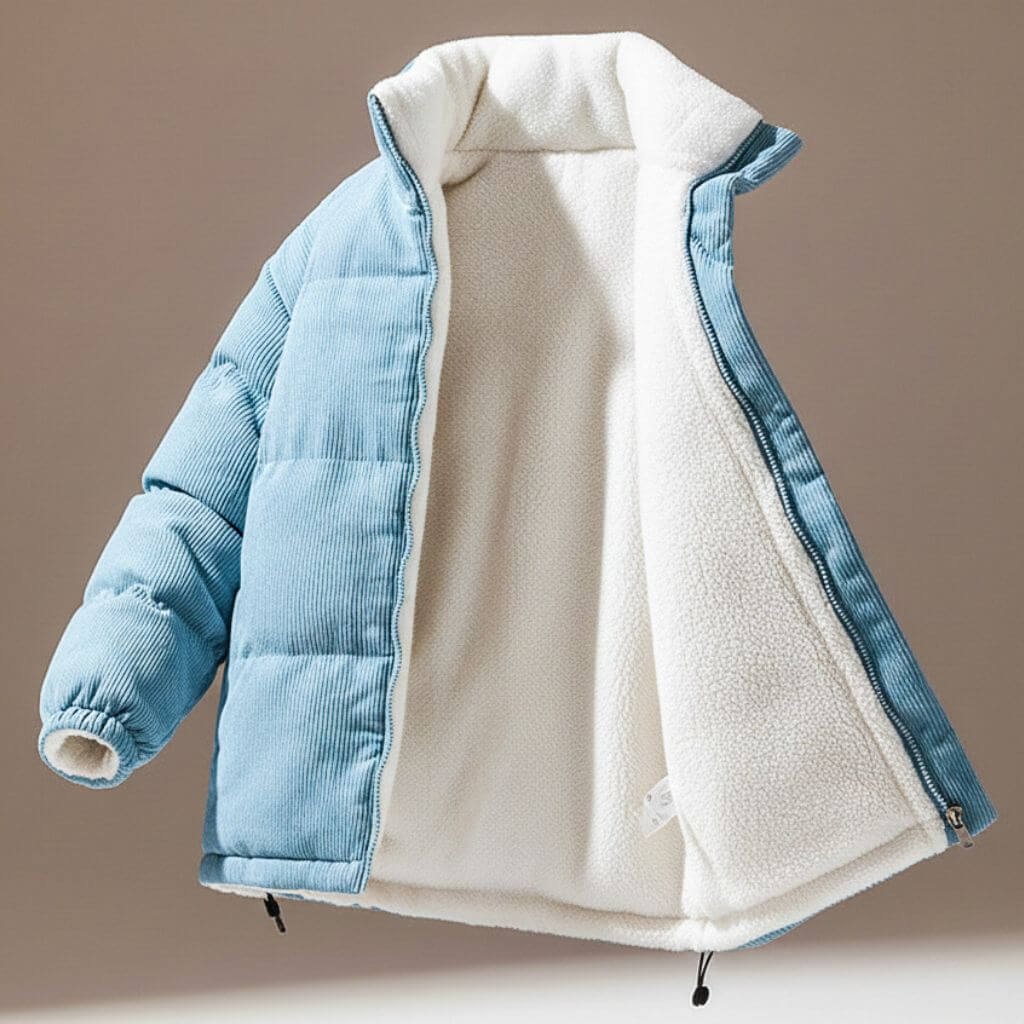 Herren Cord-Steppjacke mit Fleece-Futter