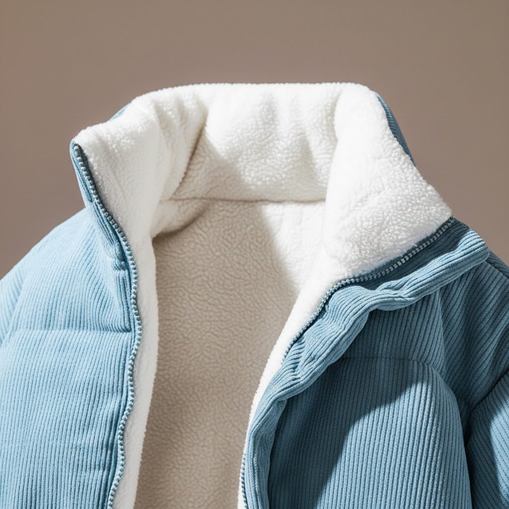 Herren Cord-Steppjacke mit Fleece-Futter