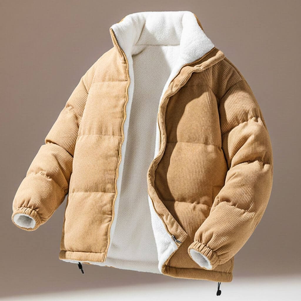 Herren Cord-Steppjacke mit Fleece-Futter