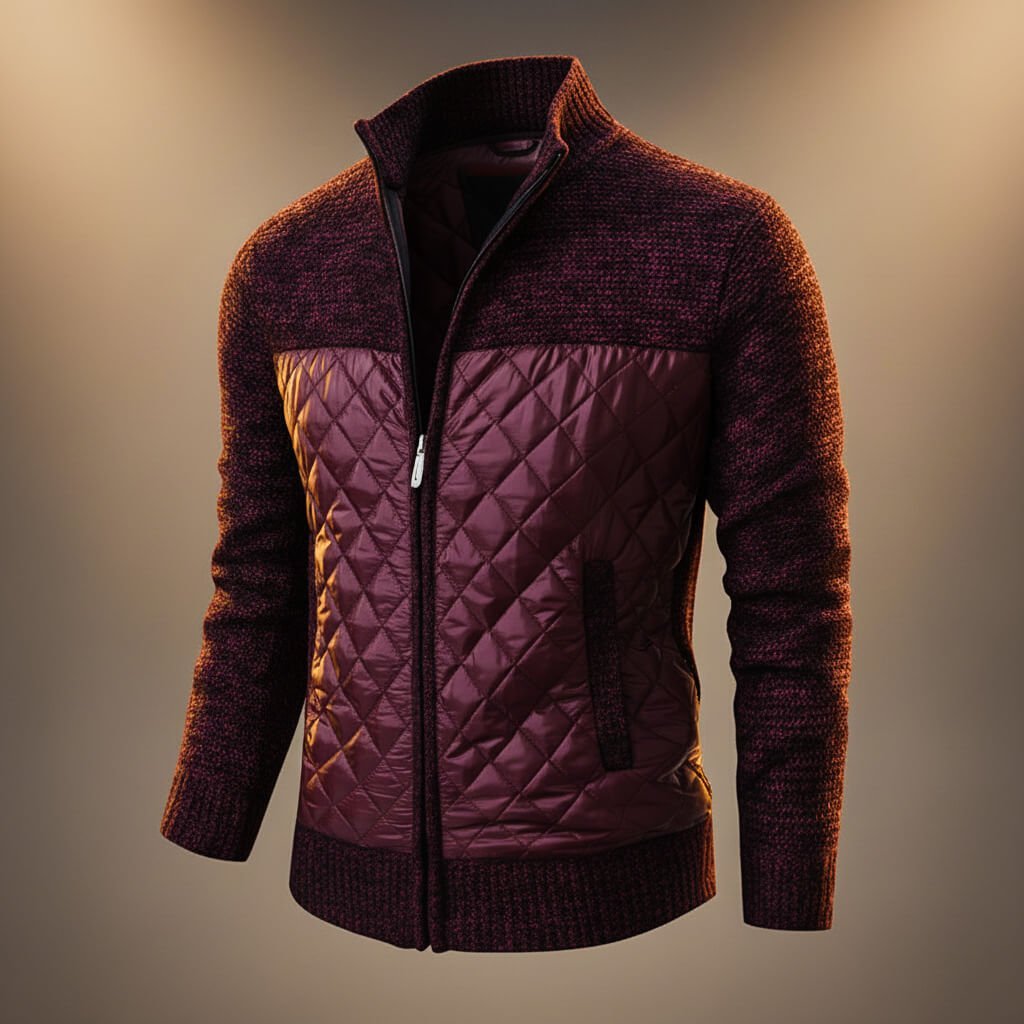 Herren Strick-Steppjacke aus Chenille