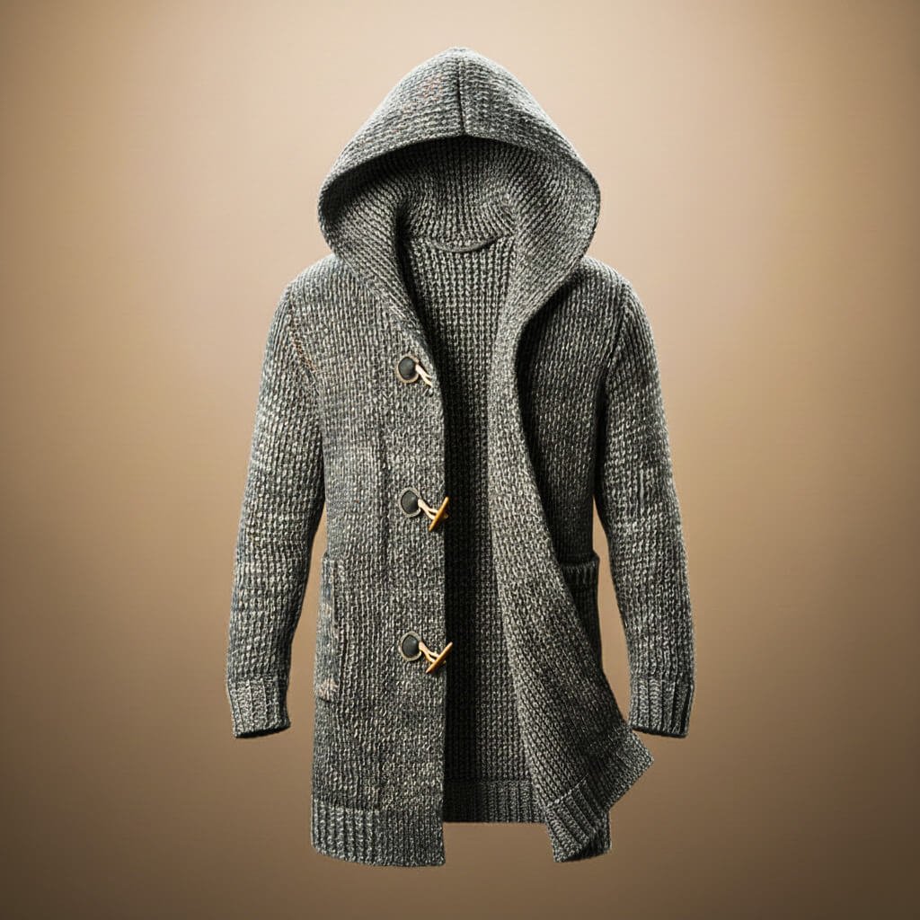 Herren Gemütlicher Cardigan mit Kapuze