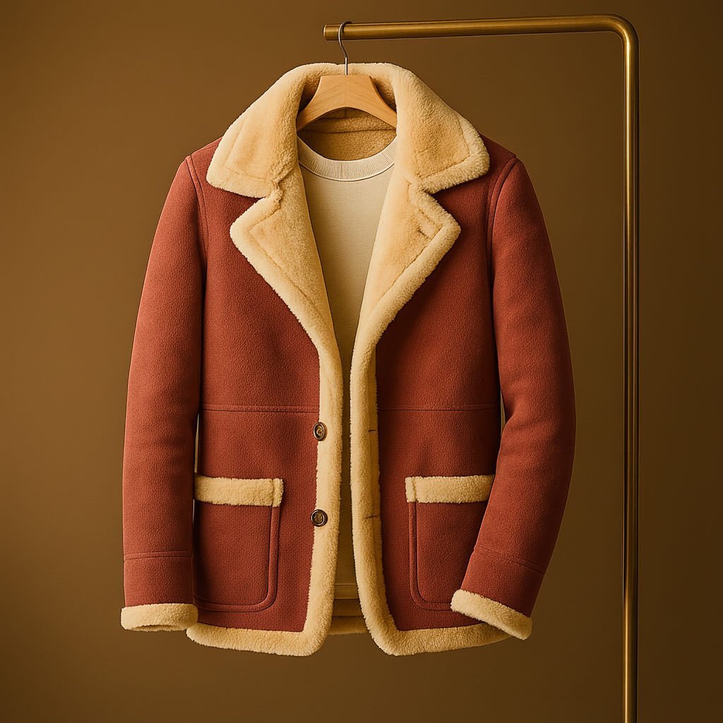 Herren Wildlederjacke mit Shearling-Futter