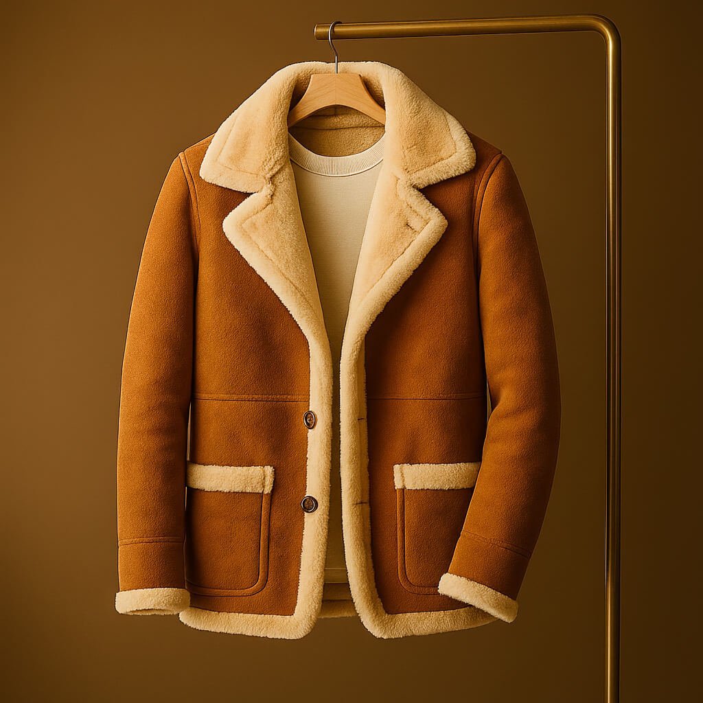 Herren Wildlederjacke mit Shearling-Futter