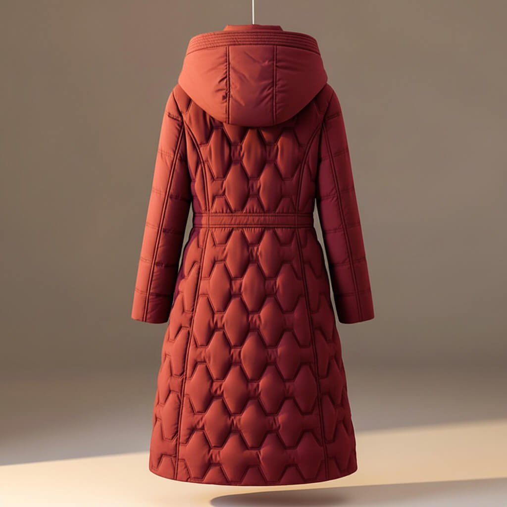 Damen Eleganter Steppmantel mit Kapuze