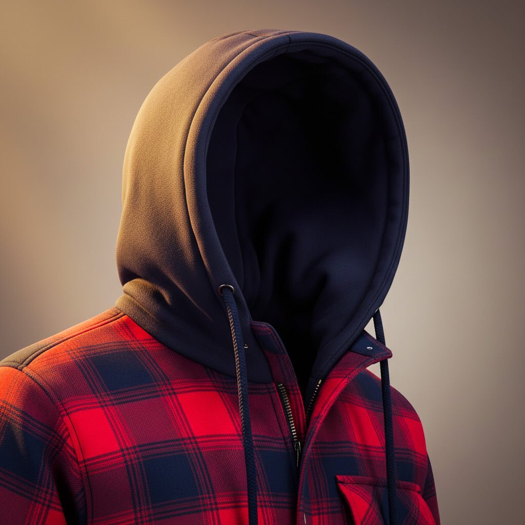 Herren Gemütliche Hemdjacke mit Kapuze