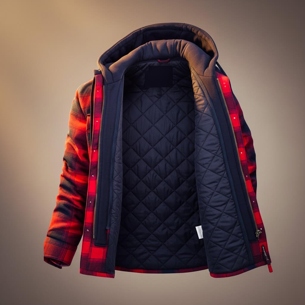 Herren Gemütliche Hemdjacke mit Kapuze