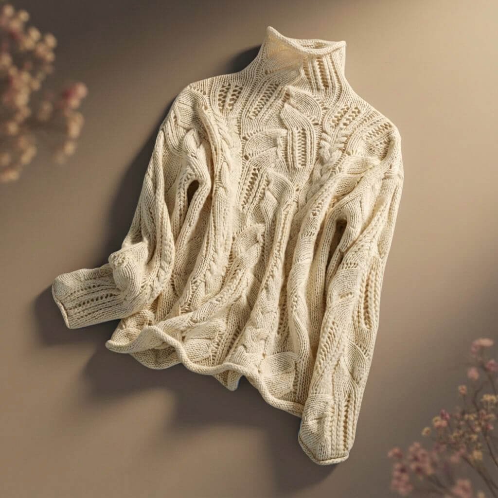 Damen Gemütlicher Rollkragenpullover aus Merinowolle