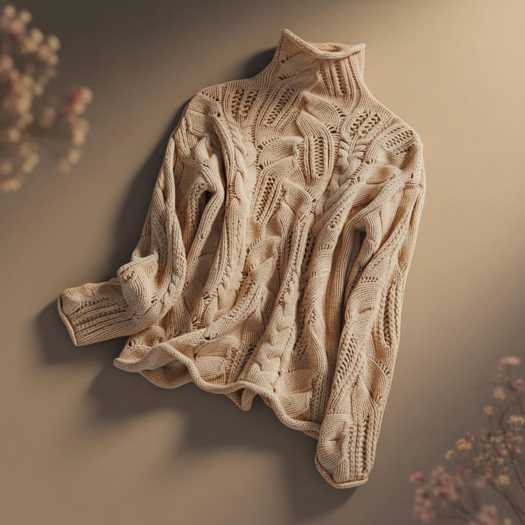 Damen Gemütlicher Rollkragenpullover aus Merinowolle
