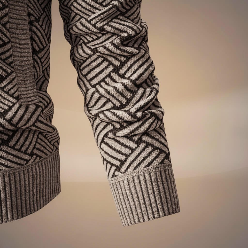 Herren Baumwoll-Strickjacke mit Stehkragen