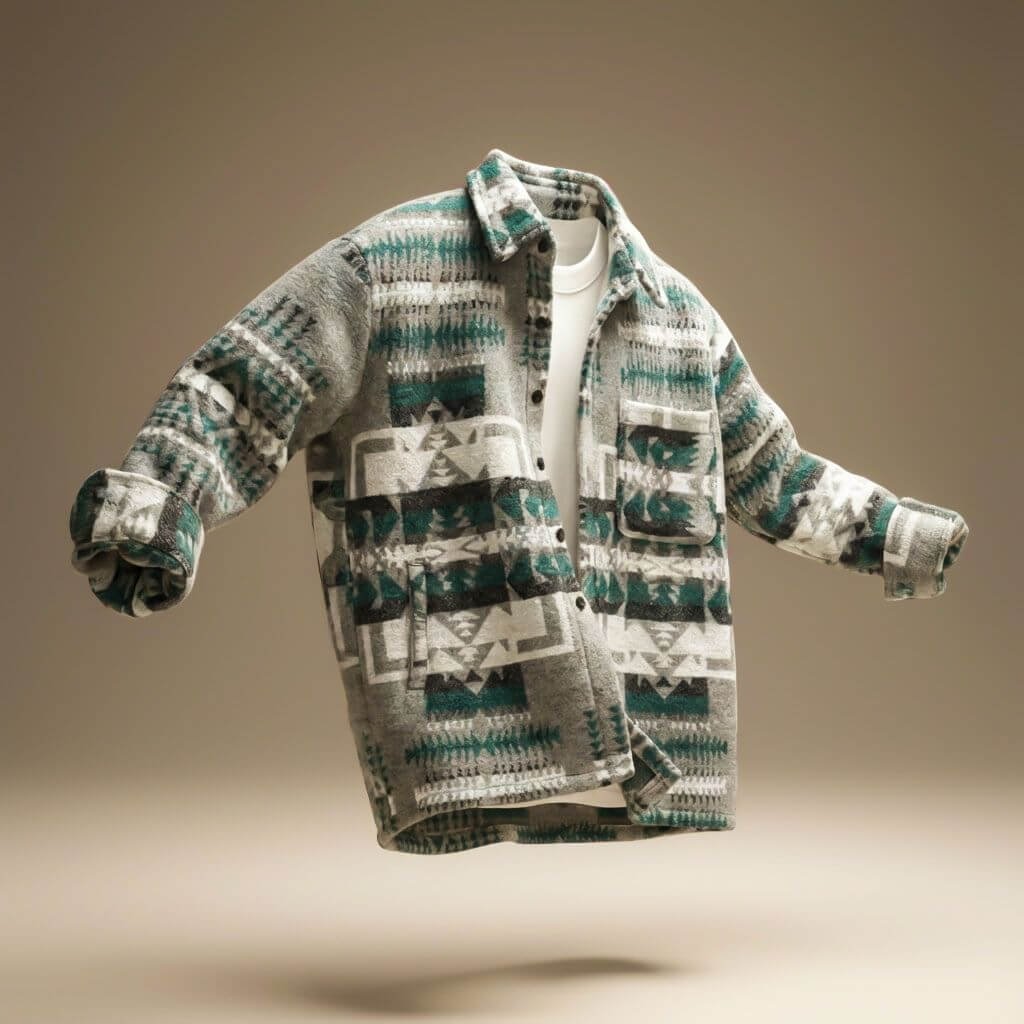 Herren Lässige Woll-Hemdjacke
