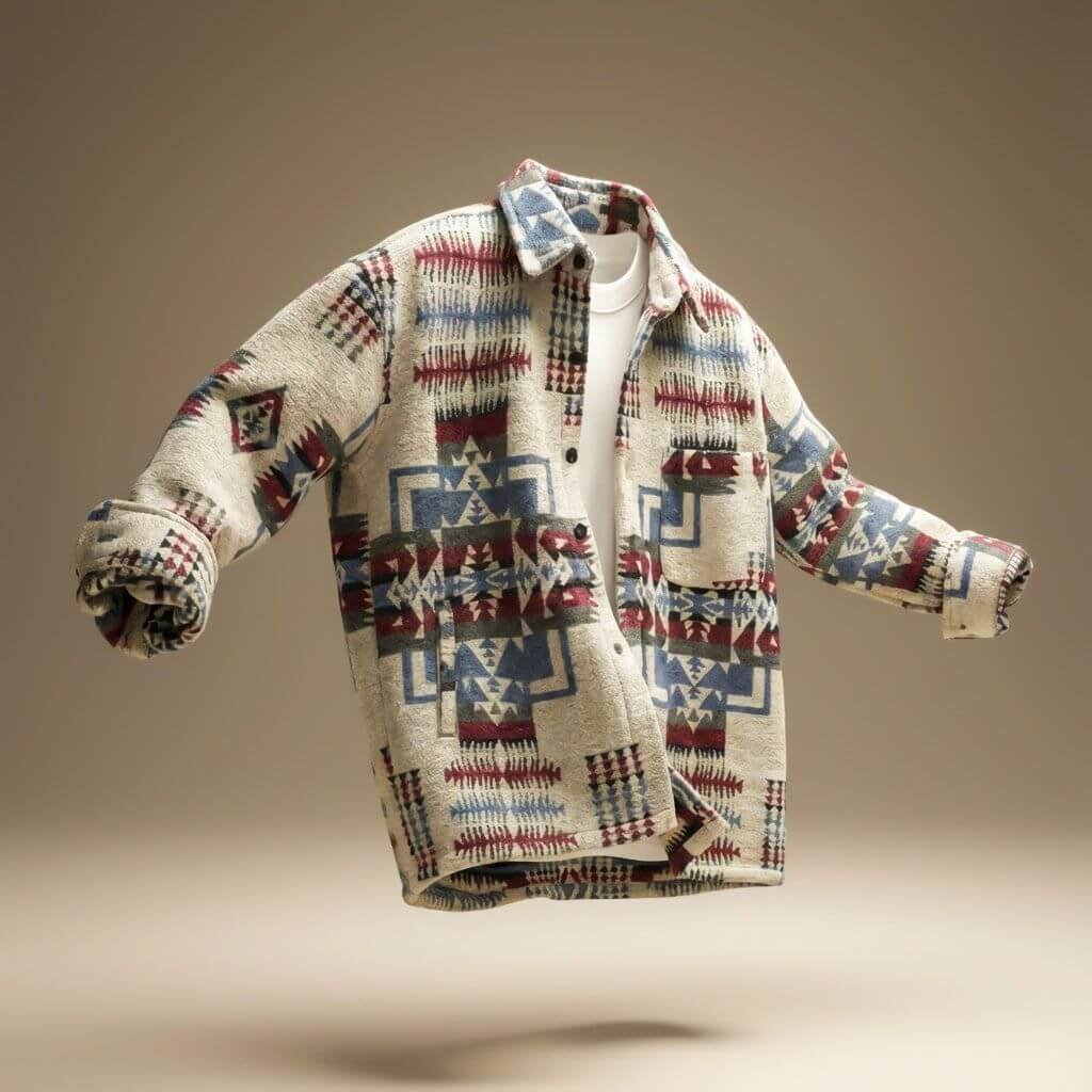 Herren Lässige Woll-Hemdjacke