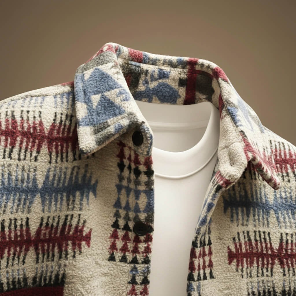 Herren Lässige Woll-Hemdjacke