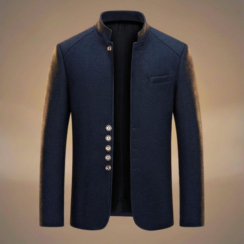 Herren Elegante Wolljacke mit Stehkragen