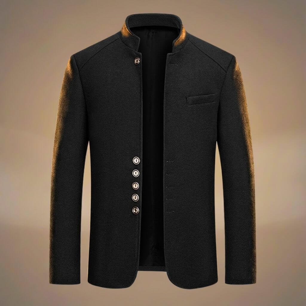 Herren Elegante Wolljacke mit Stehkragen