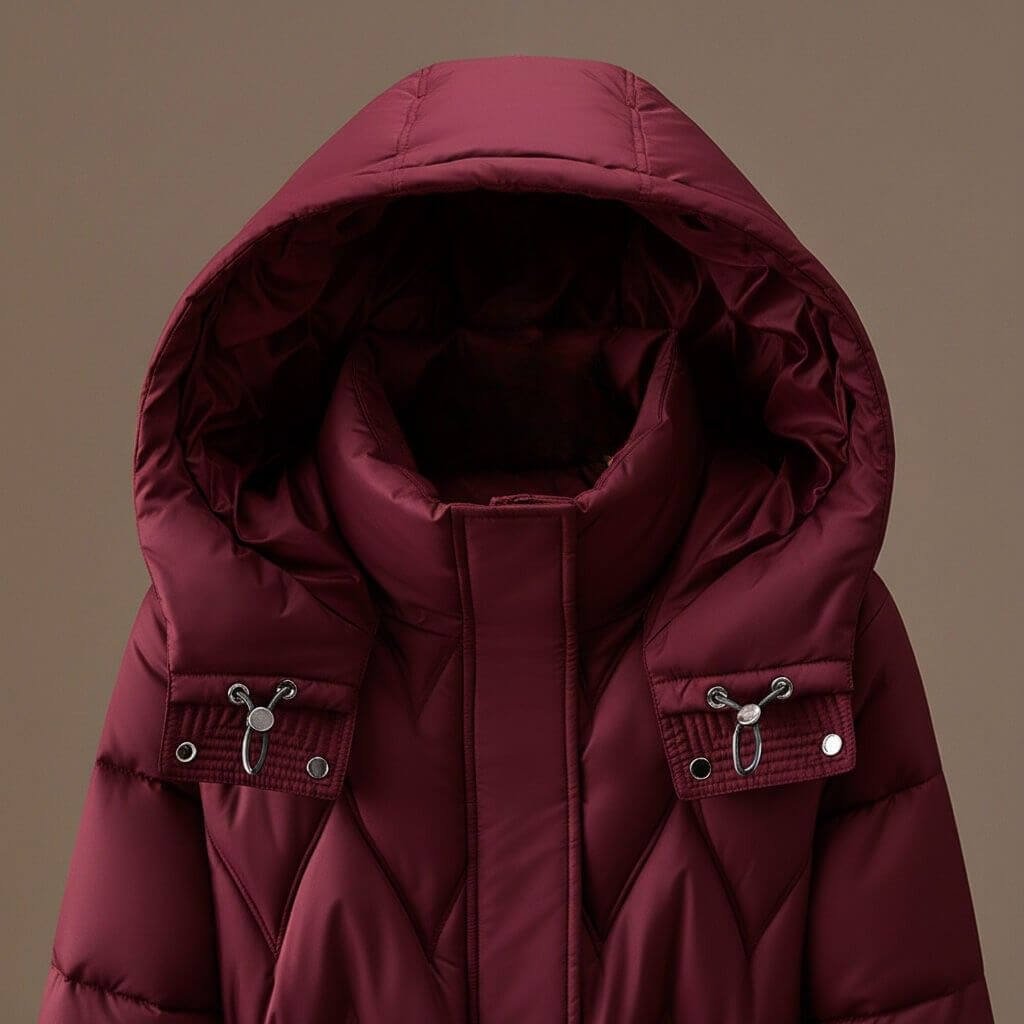 Damen Eleganter Steppmantel mit Kapuze