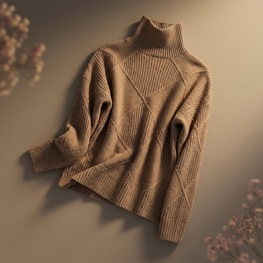 Damen Gemütlicher Rollkragenpullover aus Merinowolle