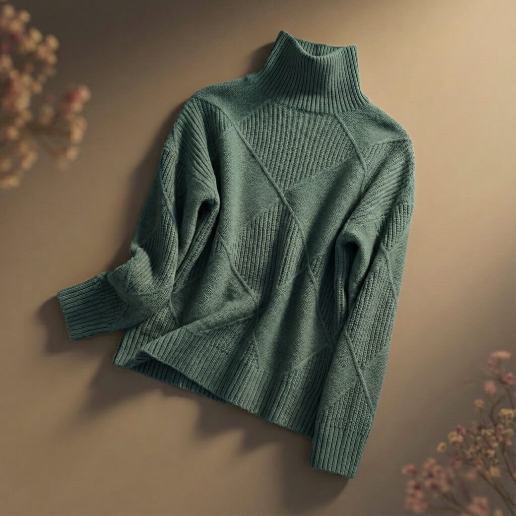 Damen Gemütlicher Rollkragenpullover aus Merinowolle