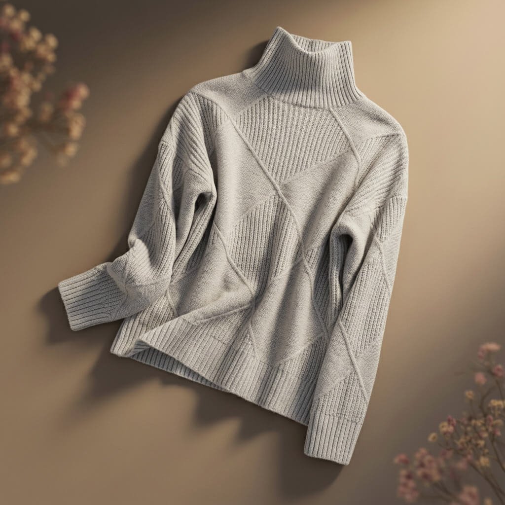 Damen Gemütlicher Rollkragenpullover aus Merinowolle
