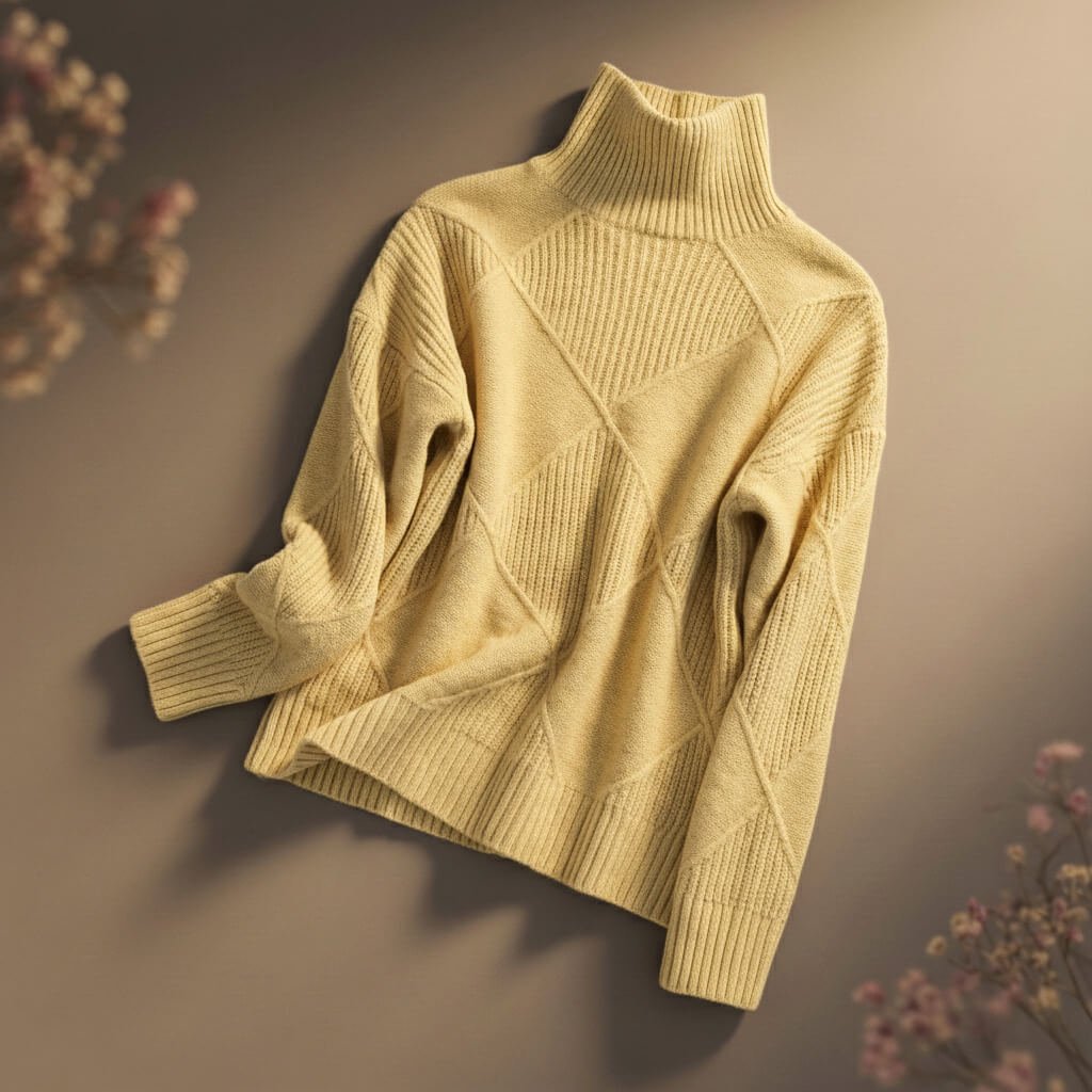 Damen Gemütlicher Rollkragenpullover aus Merinowolle