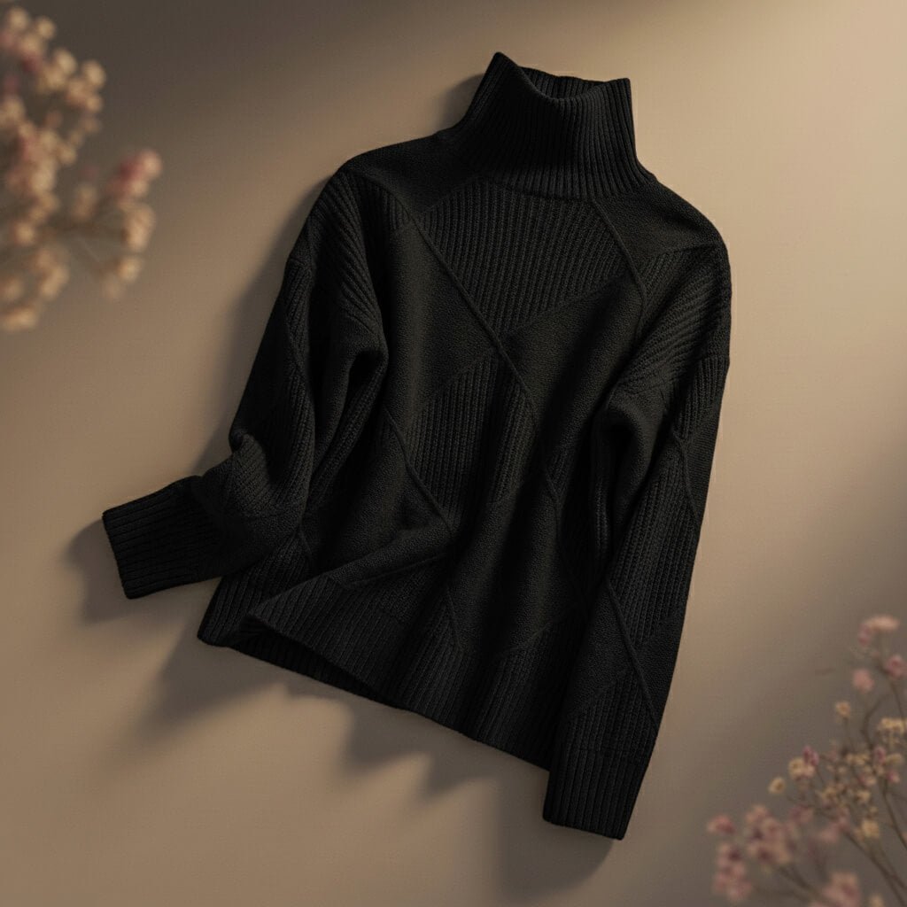 Damen Gemütlicher Rollkragenpullover aus Merinowolle