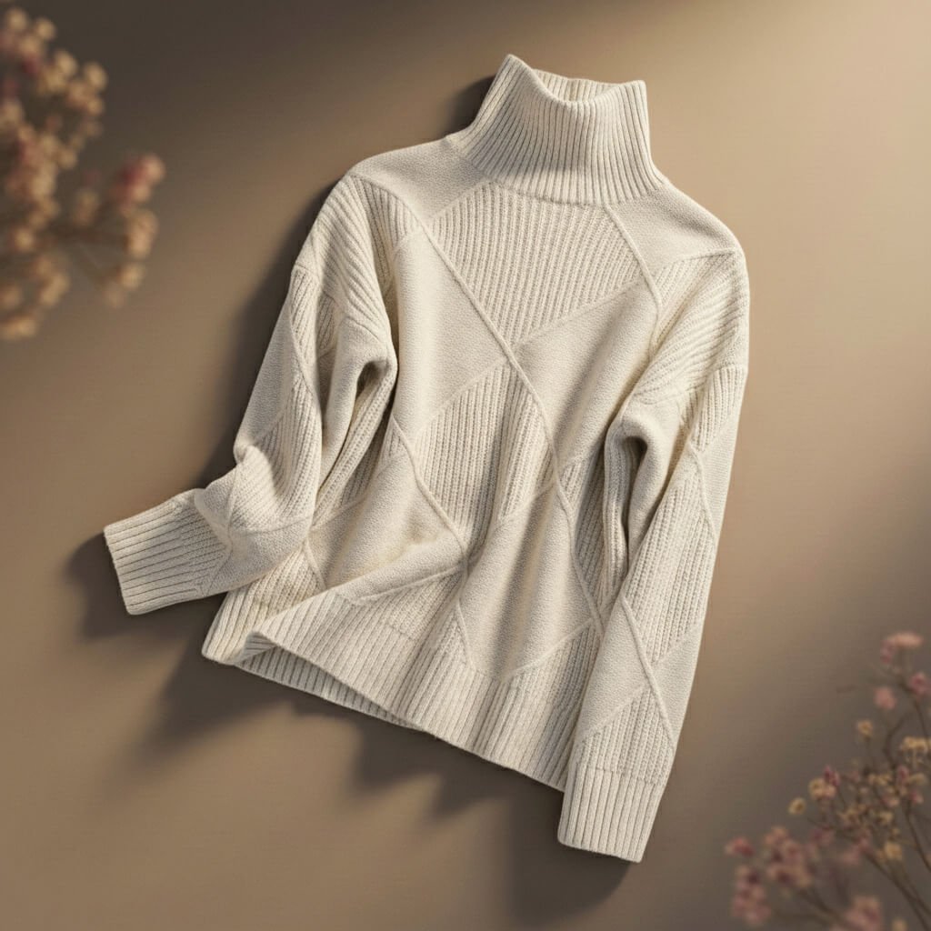 Damen Gemütlicher Rollkragenpullover aus Merinowolle