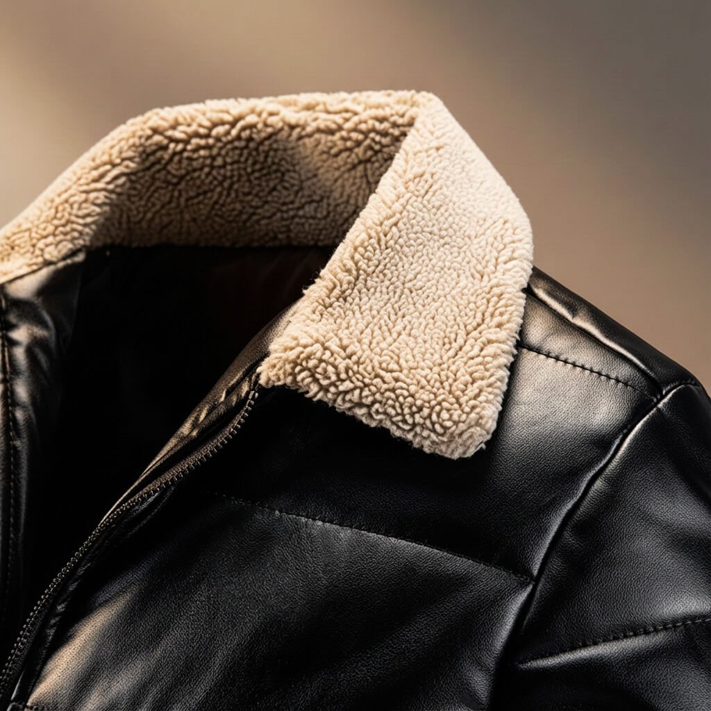Herren Lässige Steppjacke mit Kunstfellkragen