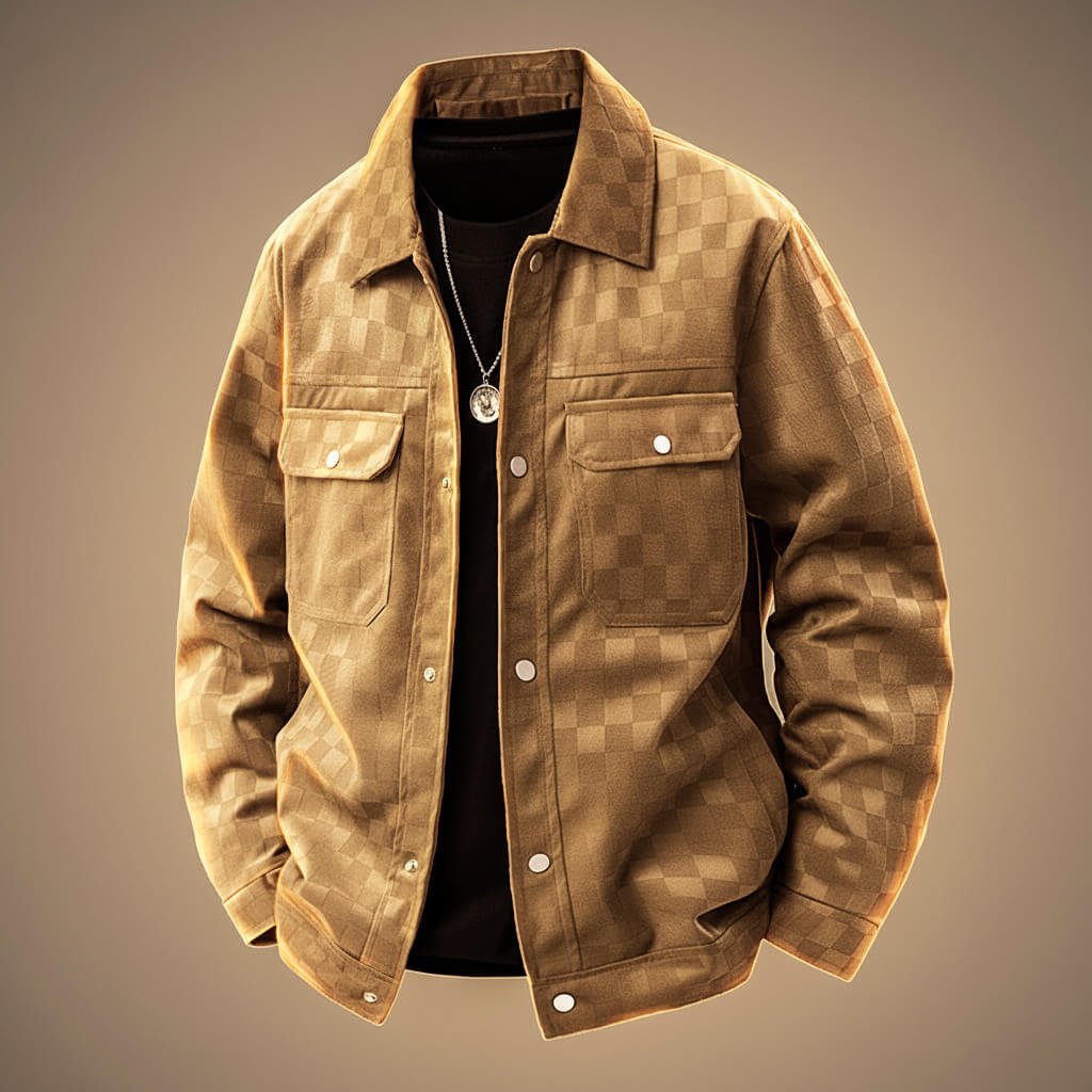 Herren Lässige Hemdjacke mit Karomuster