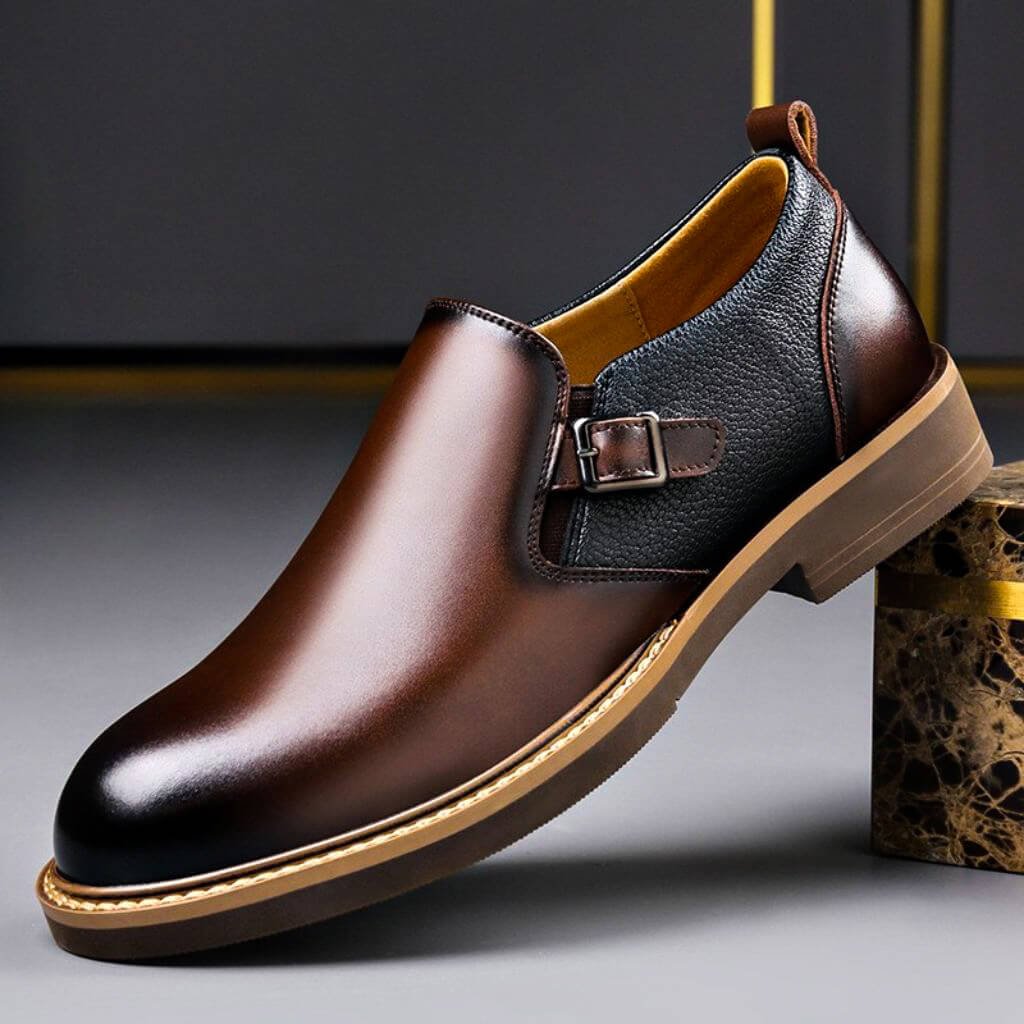 Herren Leder-Loafer mit Schnalle