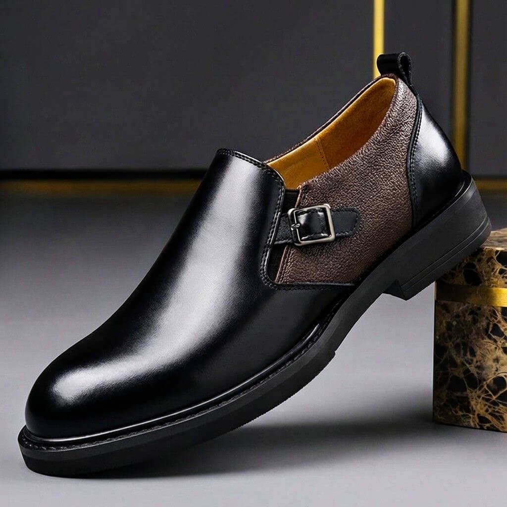 Herren Leder-Loafer mit Schnalle