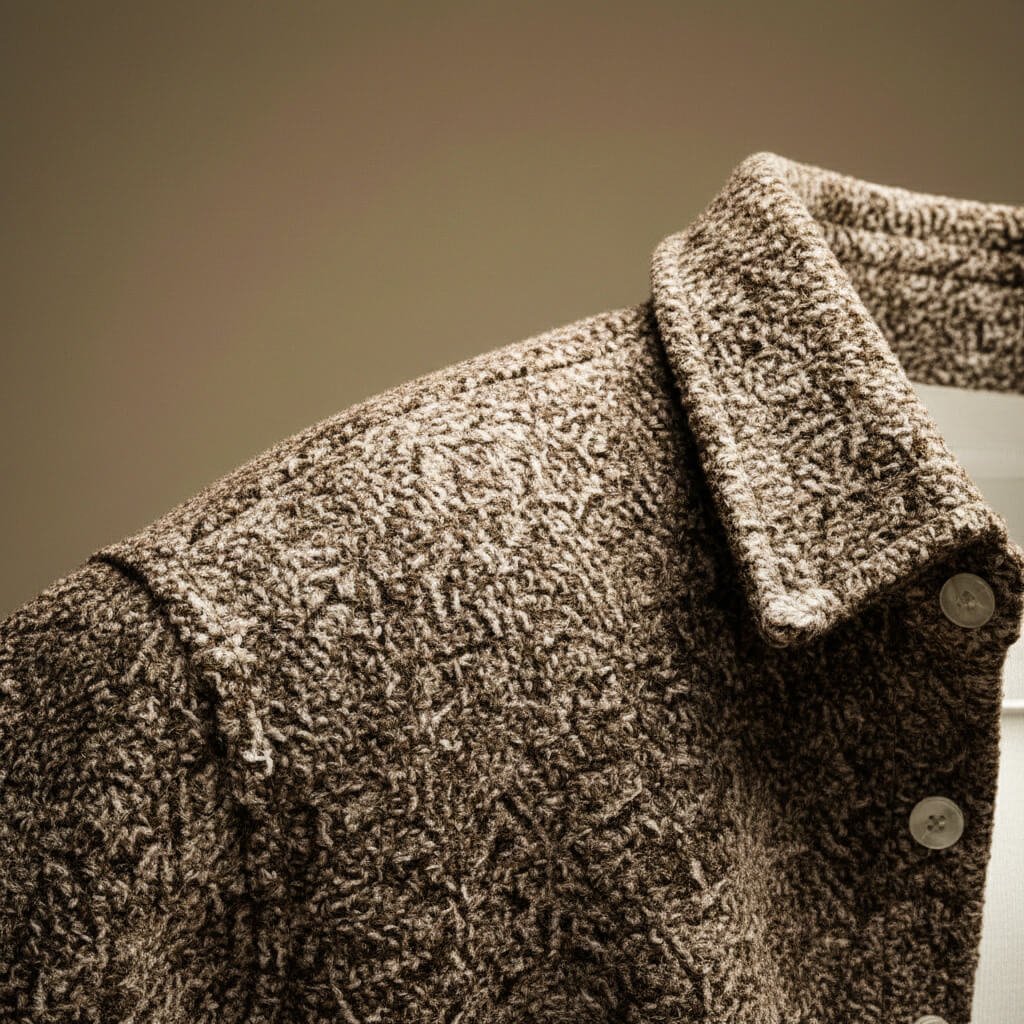 Herren Gemütliche Bouclé-Hemdjacke