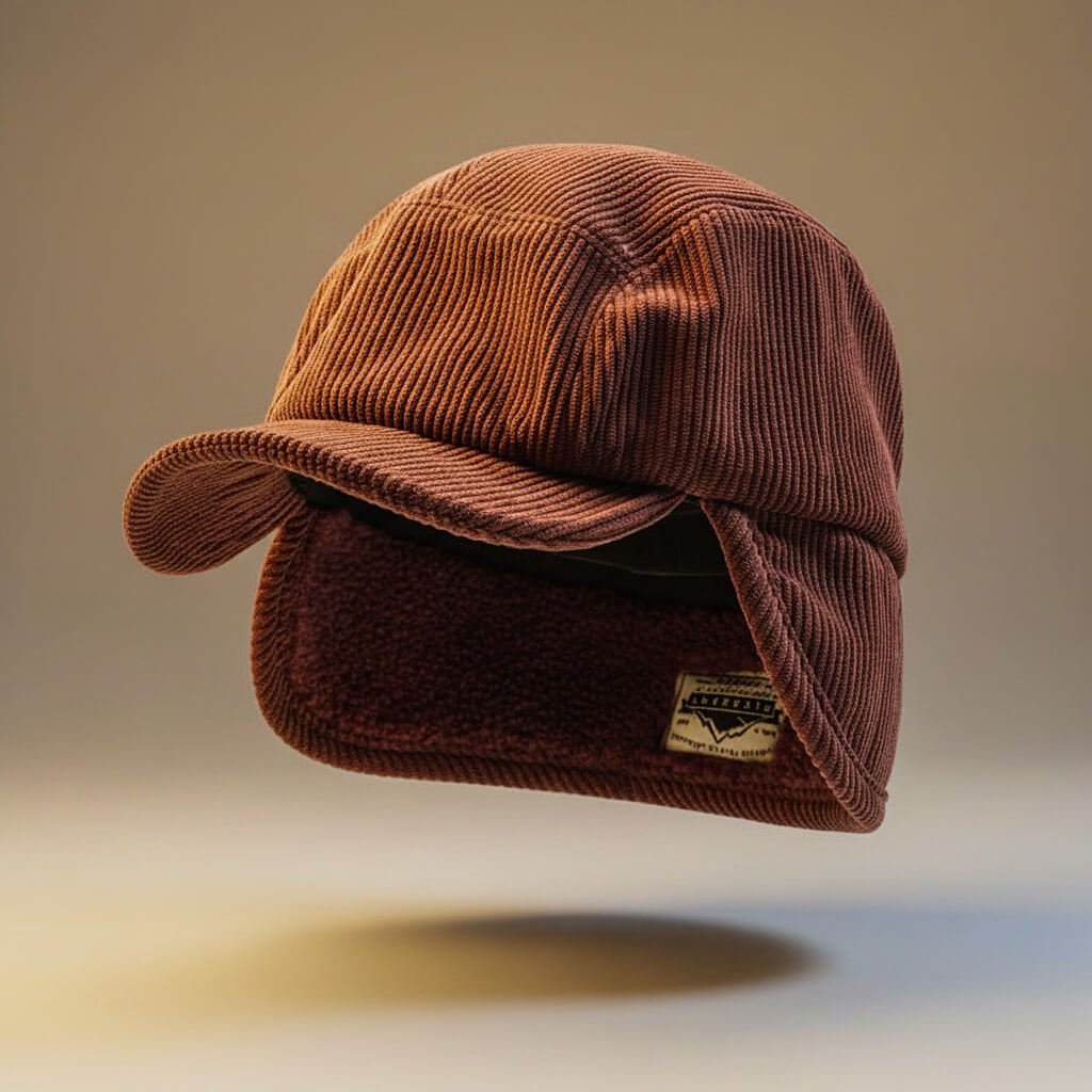 Unisex Cordmütze mit Ohrenklappen