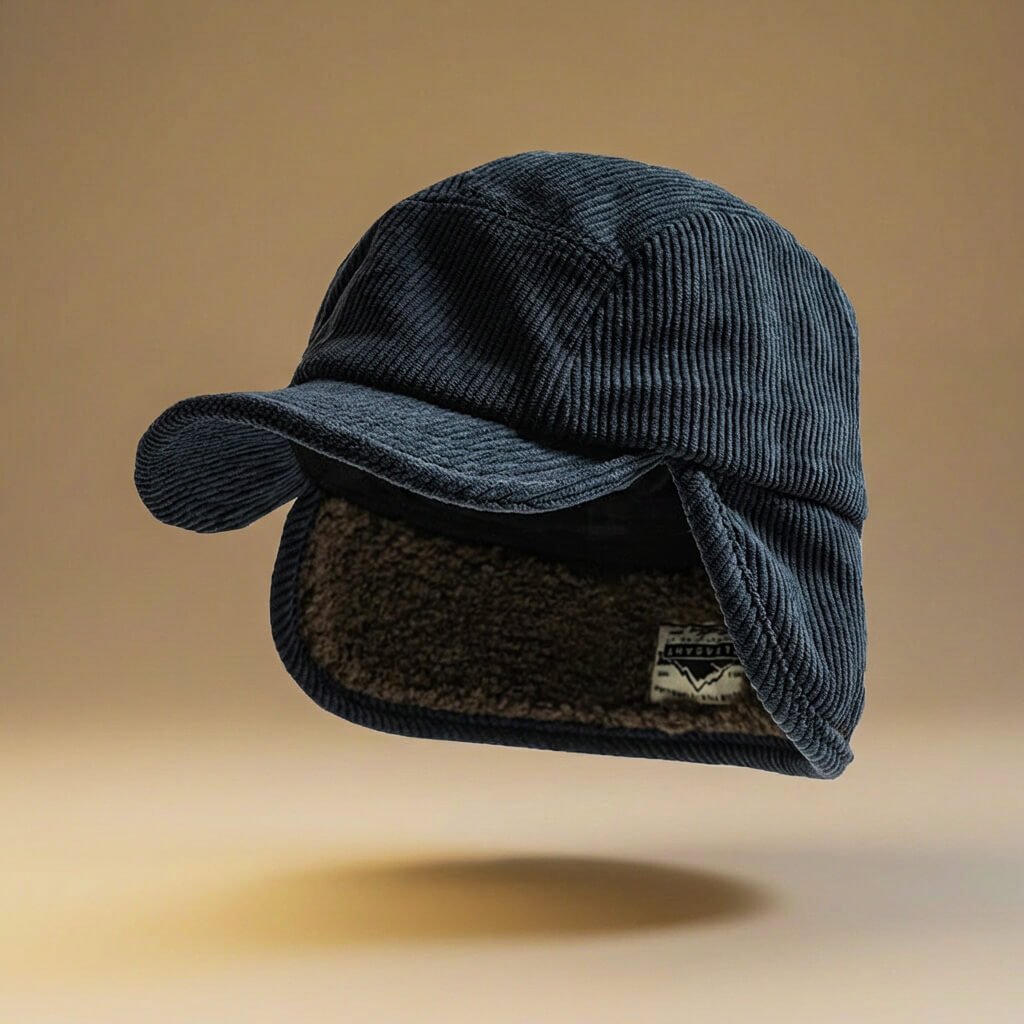 Unisex Cordmütze mit Ohrenklappen