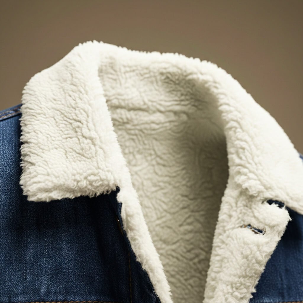 Herren Lässige Denim-Sherpa-Jacke