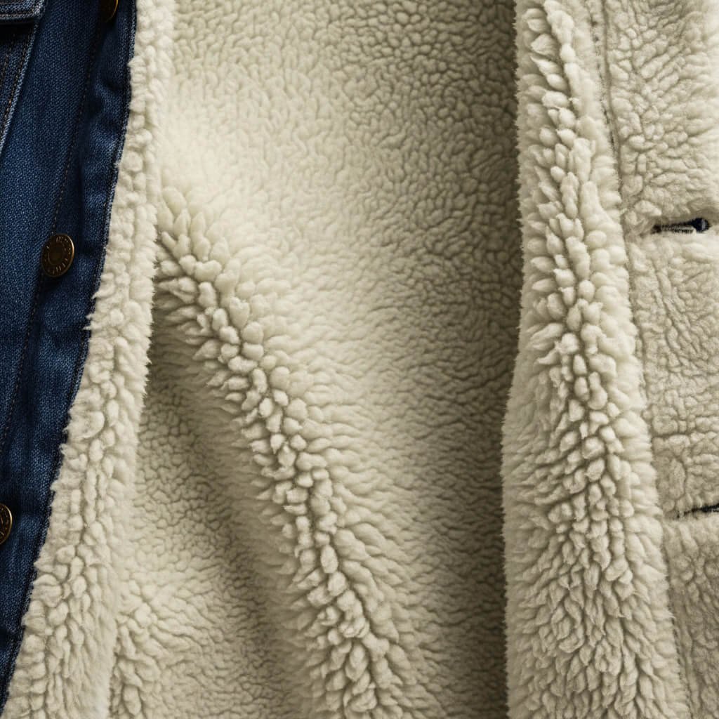 Herren Lässige Denim-Sherpa-Jacke