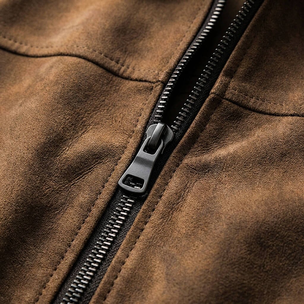 Herren Leder-Hemdjacke mit Druckknopftaschen