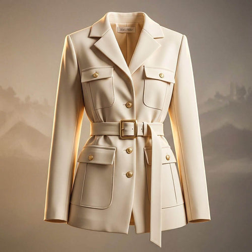 Damen Eleganter Blazer mit Taillengürtel